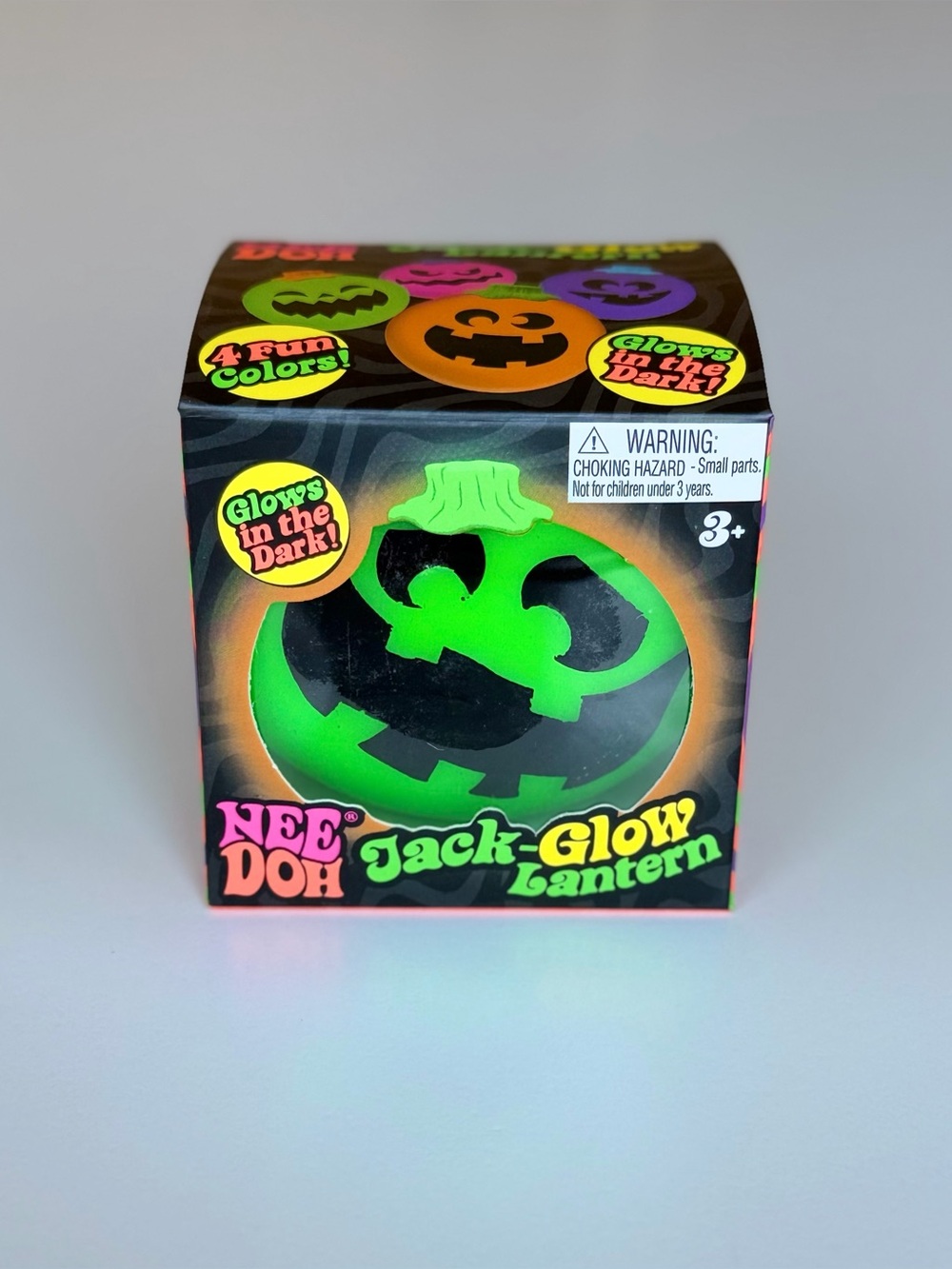 Schylling NeeDoh Jack-Glow Lantern Glow in Dark Green Halloween Squishy NIB